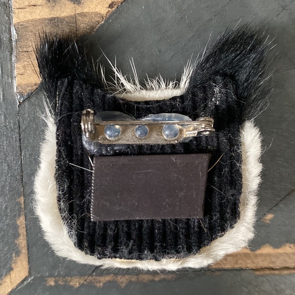 🐈‍⬛Vintage🐈 Fur Cat Face Brooch - Picture 2 of 3